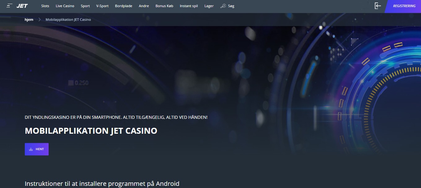 Jet Casino mobile app