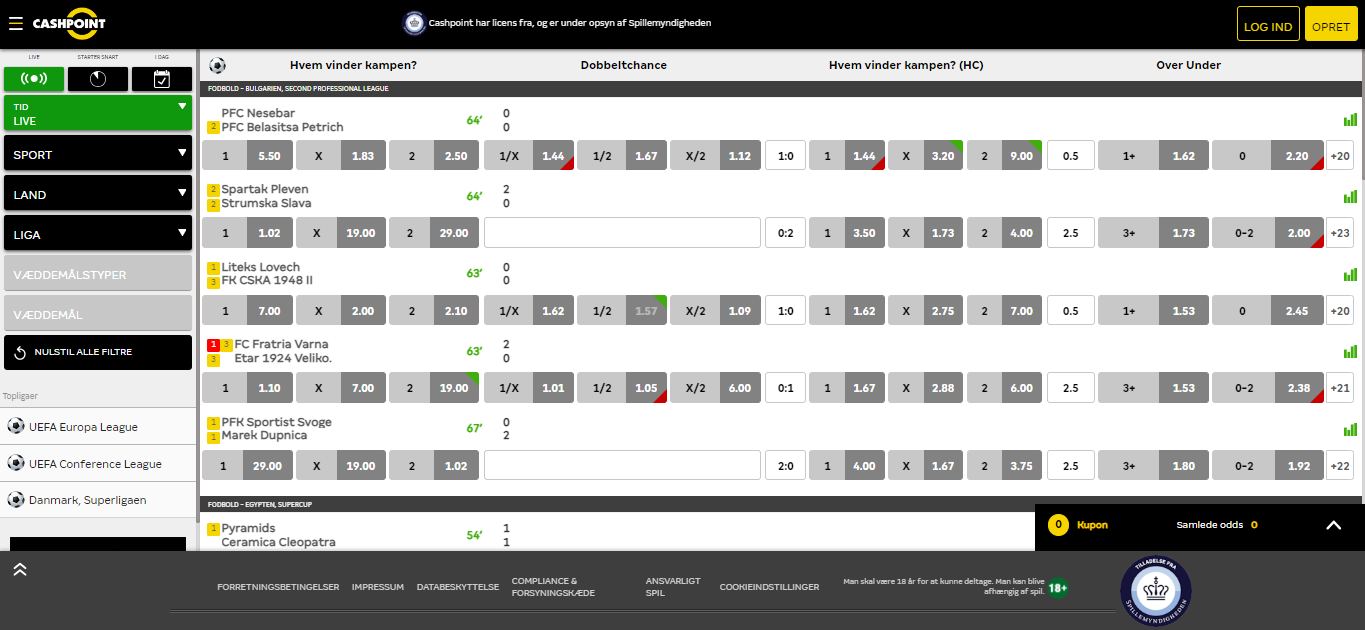 Cashpoint Live Sport Betting, bettingsider.tv