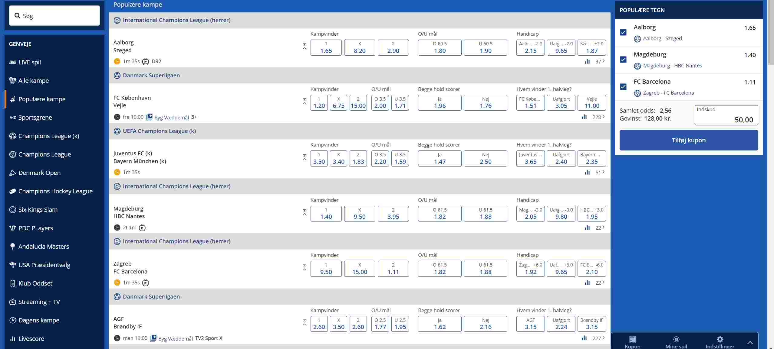 Danskespil sport bettingsider